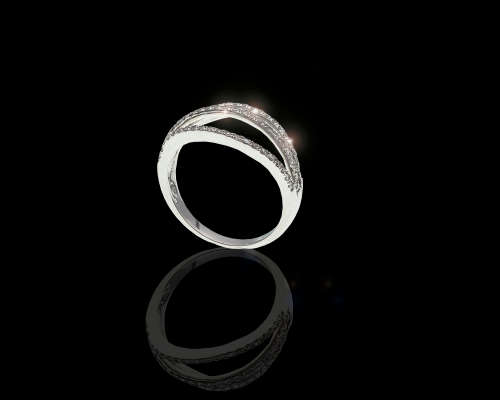 2.6 grams 9 carat White Gold Diamond Cocktail Ring