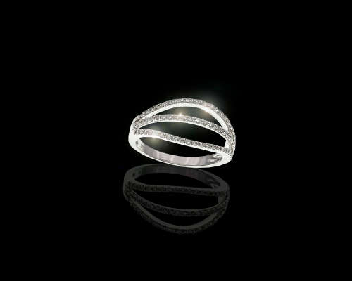 2.6 grams 9 carat White Gold Diamond Cocktail Ring