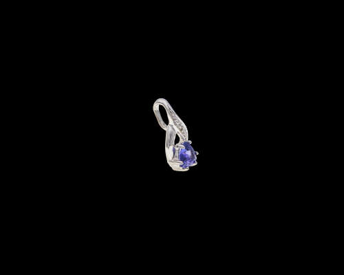 0.7 grams 9 carat White Gold Tanzanite and Diamond Pendant