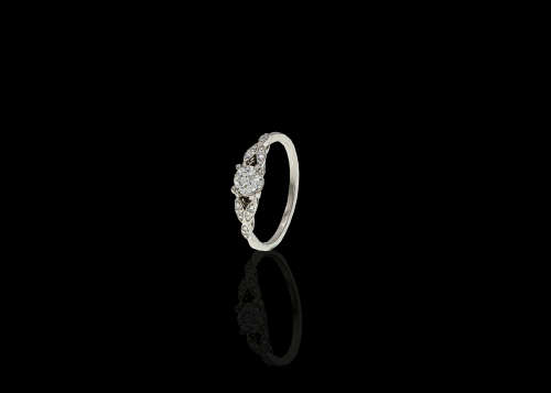 3.6 grams Platinum Diamond Engagement Ring Set