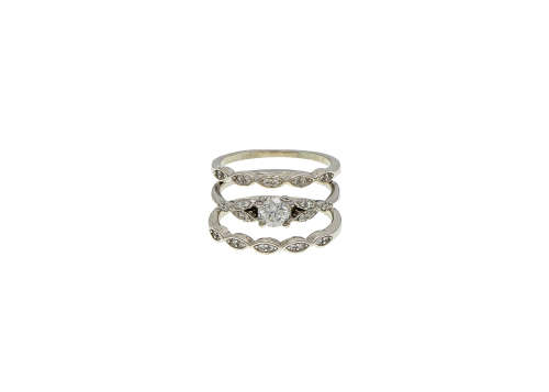 3.6 grams Platinum Diamond Engagement Ring Set