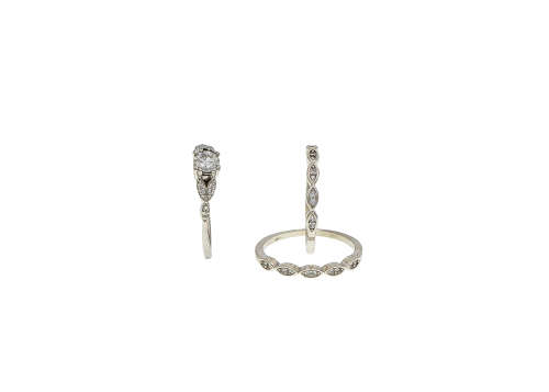 3.6 grams Platinum Diamond Engagement Ring Set