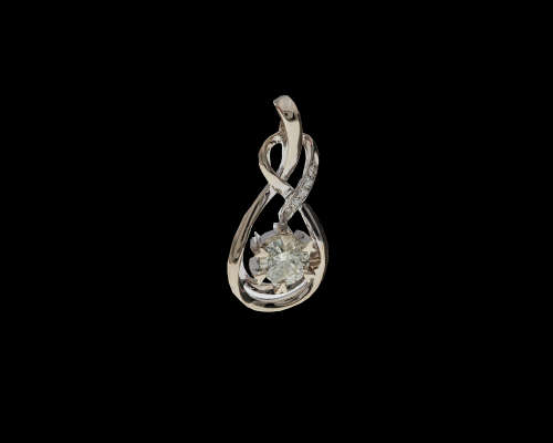 2.7 grams 18 carat White Gold Diamond Pendant