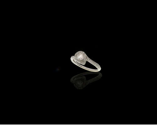 2.1 grams 9 carat White Gold Diamond Engagement Ring