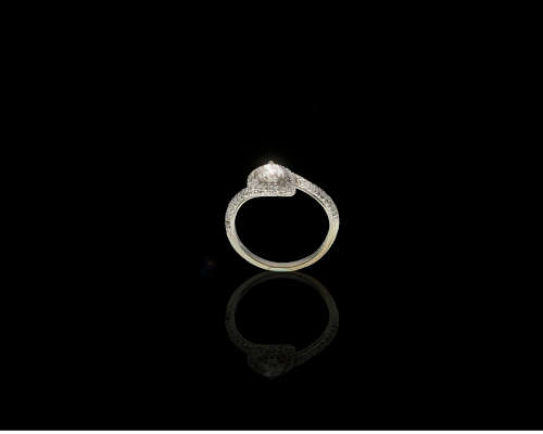 2.1 grams 9 carat White Gold Diamond Engagement Ring