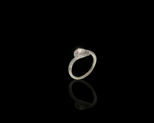 2.1 grams 9 carat White Gold Diamond Engagement Ring
