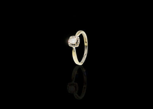 1.9 grams 9 carat White Gold Diamond Halo Ring