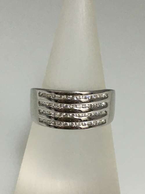 3.7 grams 9 carat White Gold, with Cubic Zirconias