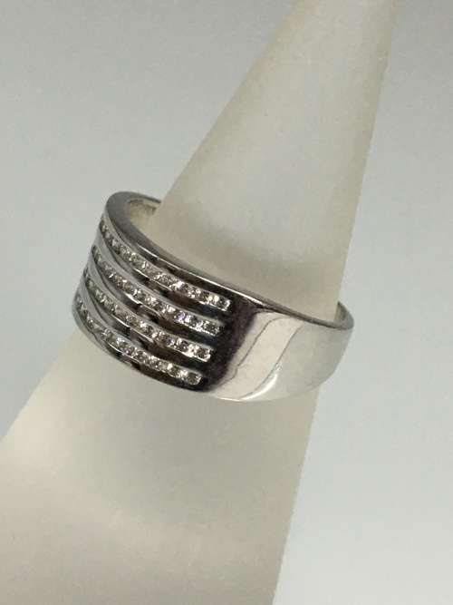 3.7 grams 9 carat White Gold, with Cubic Zirconias
