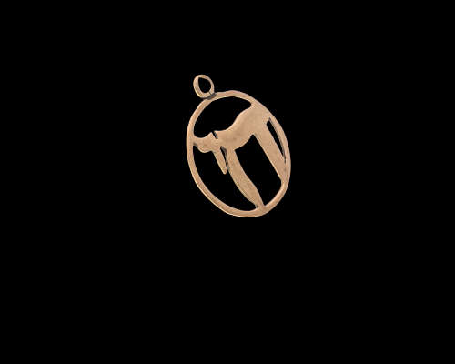 Small 9 carat - 0.9 grams - Yellow gold Chai pendant
