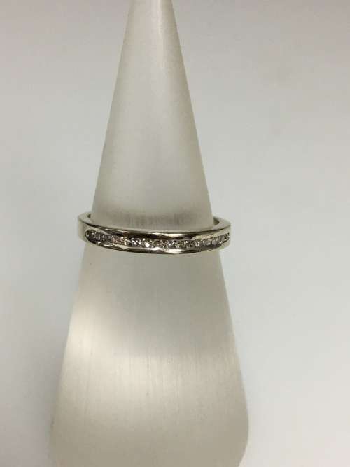 2.1 grams 9 carat White Gold  Diamond Half Eternity Ring (there are 2 of these CI0001538-1)