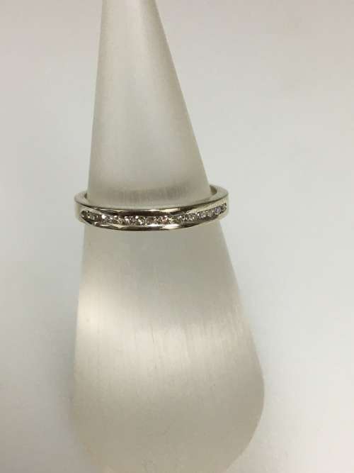 2.1 grams 9 carat White Gold  Diamond Half Eternity Ring (there are 2 of these CI0001538-1)