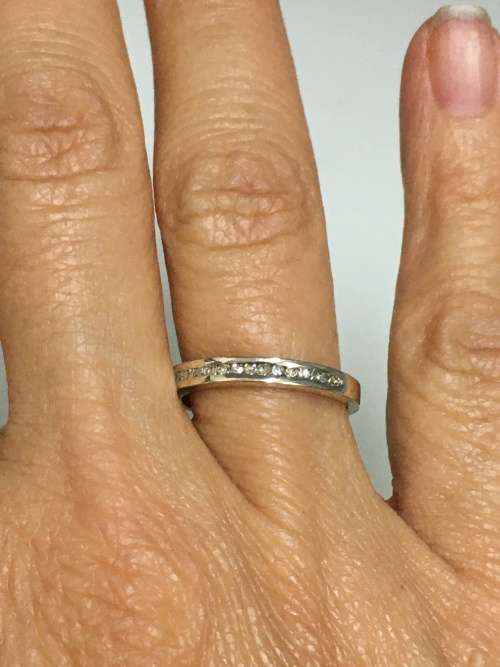 2.1 grams 9 carat White Gold  Diamond Half Eternity Ring (there are 2 of these CI0001538-1)