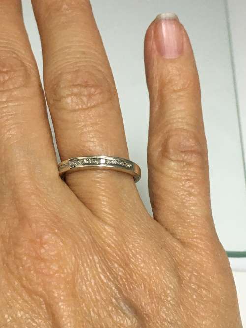 2.1 grams 9 carat White Gold  Diamond Half Eternity Ring (there are 2 of these CI0001538-1)