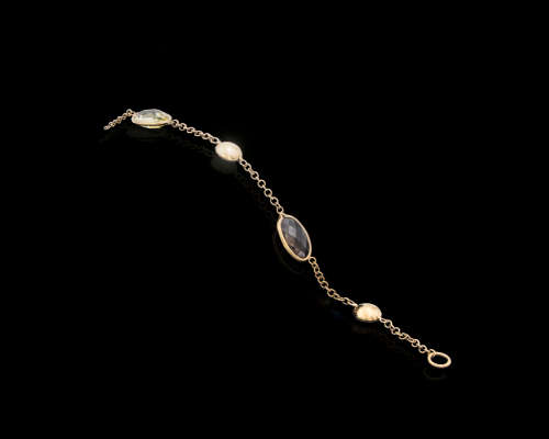 4.5 grams 9 carat Yellow Gold Semi Precious Stone Bracelet