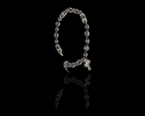 13.5 grams 18 carat Black Gold Diamond Rosary Bracelet