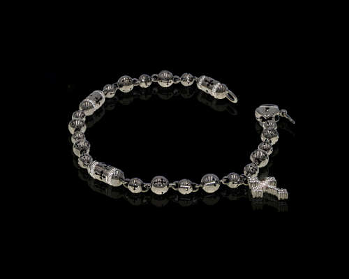 13.5 grams 18 carat Black Gold Diamond Rosary Bracelet