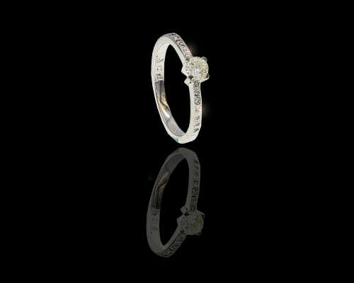 1.7 grams 9 carat White Gold Diamond Engagement Ring