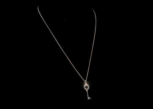 4.7 grams 14 carat White Gold Chain and Diamond Pendant