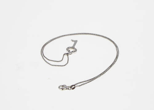 4.7 grams 14 carat White Gold Chain and Diamond Pendant