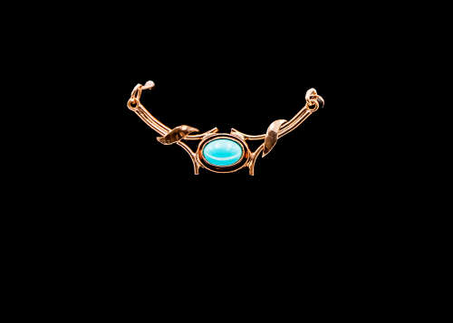 14ct (4.75gr) rose gold Cabochon Turquoise pendant necklace