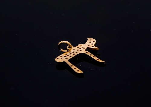 2 grams 9 carat Yellow Gold Diamond Chai Pendant