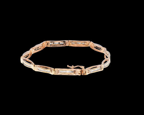 Remarkable Rose Gold Diamond Tennis Bracelet