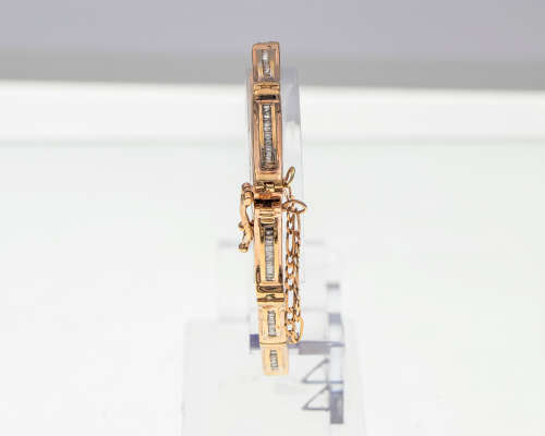Remarkable Rose Gold Diamond Tennis Bracelet