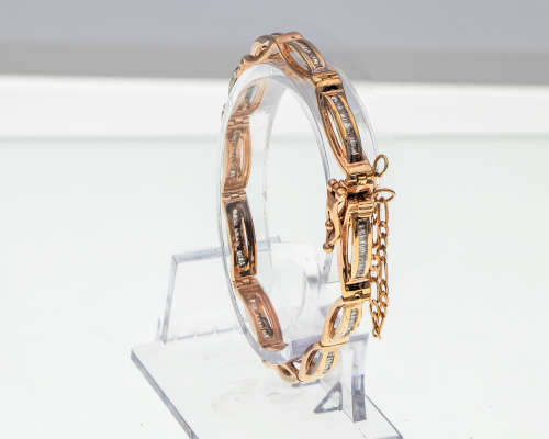 Remarkable Rose Gold Diamond Tennis Bracelet