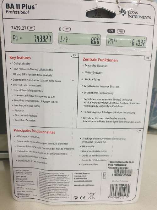 Texas Instruments BA ll Plus Professional Financial Calculator (Approved for CFA)