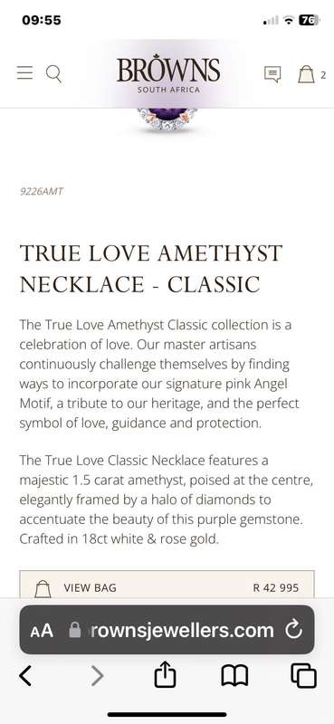 BROWNS true love jewelry set