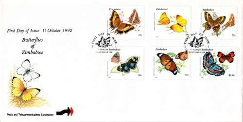 Zimbabwe - 1992 Butterflies FDC SG 838-843