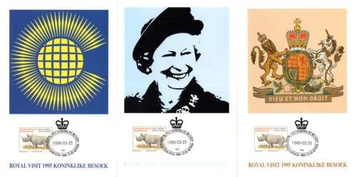 South Africa - 1995 Royal Visit Postcard Set Cancelled