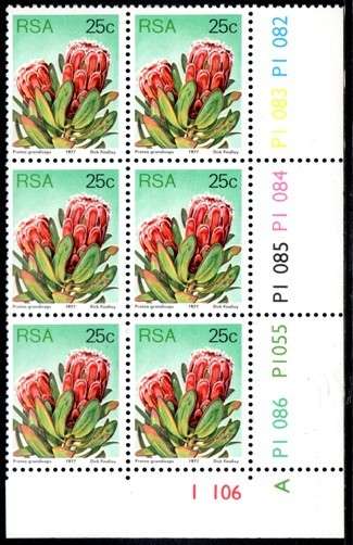 South Africa - 1977 Proteas 25c Control Block Pane A MNH SACC 430