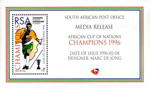 South Africa - 1996 African Cup of Nations Champions Media Release MNH