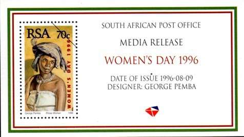 South Africa - 1996 Women's Day Media Release MNH