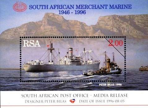 South Africa - 1996 50th Anniv of SA Merchant Marine MS Media Release MNH