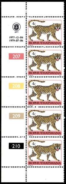 Bophuthatswana - 1977 Definitive 4c 1979-07-06 Reprint Control Block MNH SACC 8a