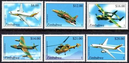 Zimbabwe - 2001 Aircraft Set MNH SG 1044-1049