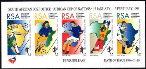 South Africa - 1996 African Cup of Nations Set Media Release MNH