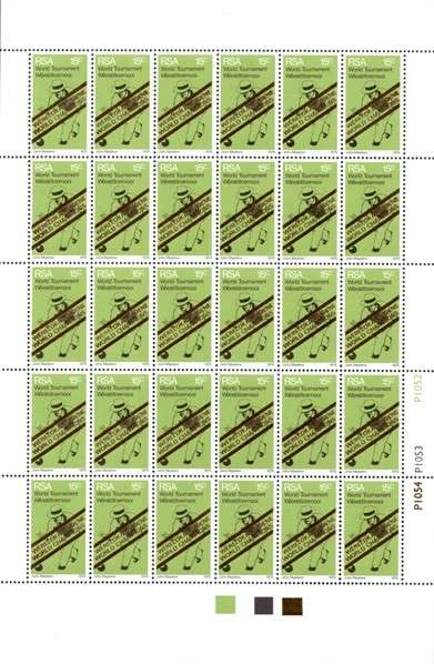 South Africa - 1976 Bowls World Champions Sheet MNH SACC 400