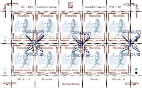 Namibia - 1998 Gabriel Taapopi Sheet 1A Used SACC 233