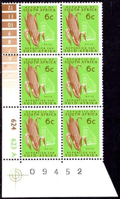 South Africa - 1972-1974 Definitive 6c Control Block Pane A MNH SACC 331