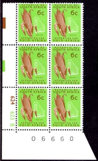 South Africa - 1972-1974 Definitive 6c Control Block Pane B MNH SACC 331