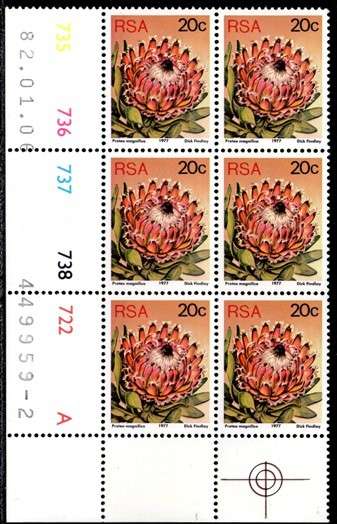 South Africa - 1982 Proteas 20c perf 14 Control Block (1982.01.06) Pane A MNH SACC 429a