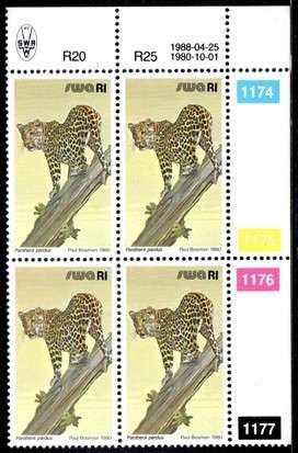 SWA - 1988 Definitive Wildlife R1 Reprint 1988.04.25 Control Block MNH