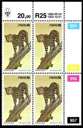SWA - 1986 Definitive Wildlife R1 Reprint 1986.06.04 Control Block MNH