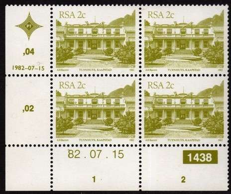 South Africa - 1982 Definitive Architecture 2c 1438 82.07.15 Control Block SACC 516