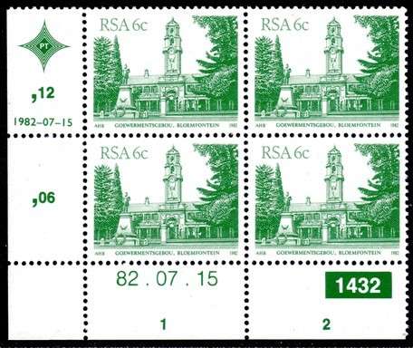 South Africa - 1982 Definitive Architecture 6c 1432 82.07.15 Control Block SACC 520