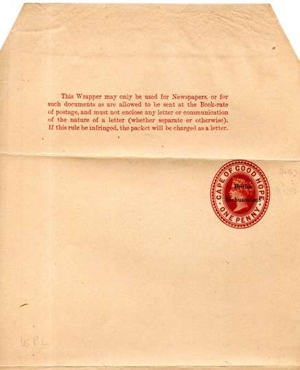 British Bechuanaland - 1887 1d Newspaper Wrapper Unused